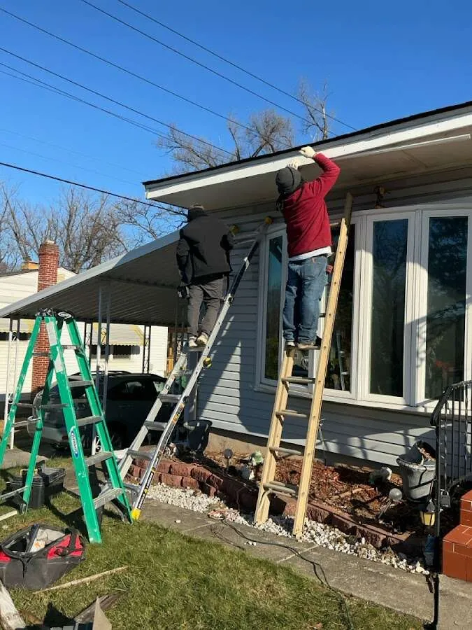 Restoration crew performing exterior repair in Oak Park