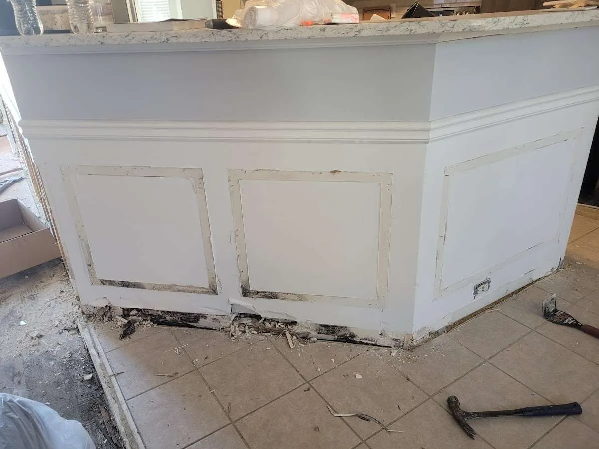 Water damage and mold on kitchen during Storm Damage Restoration in Oak Park